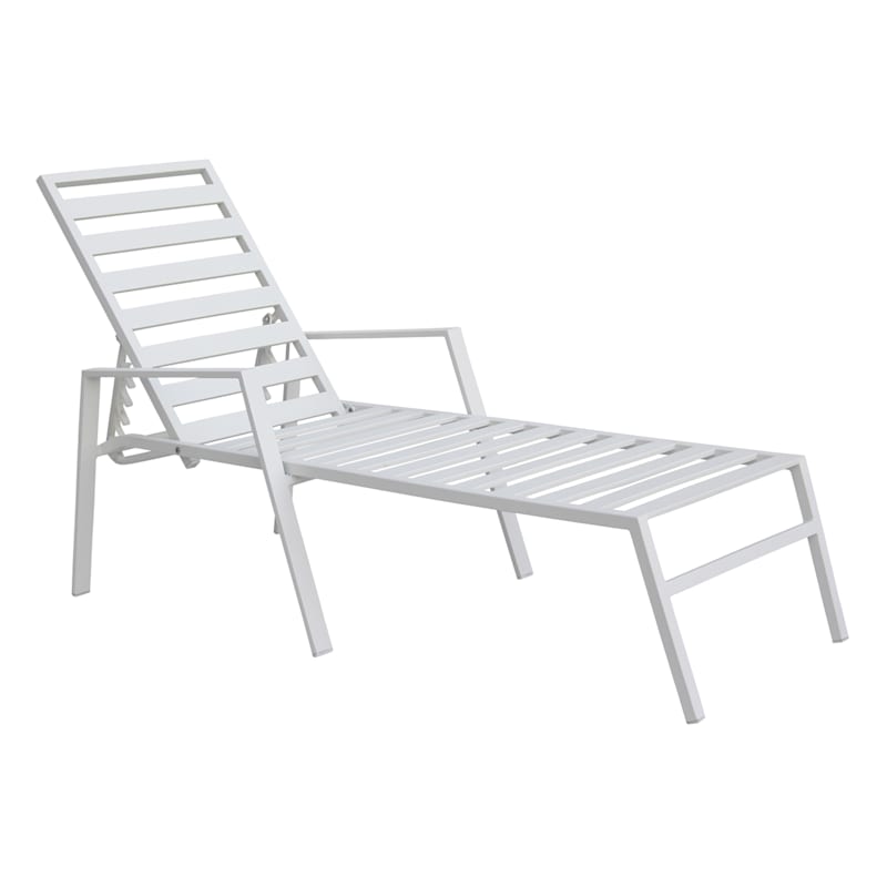 Black metal deals slat chaise lounge