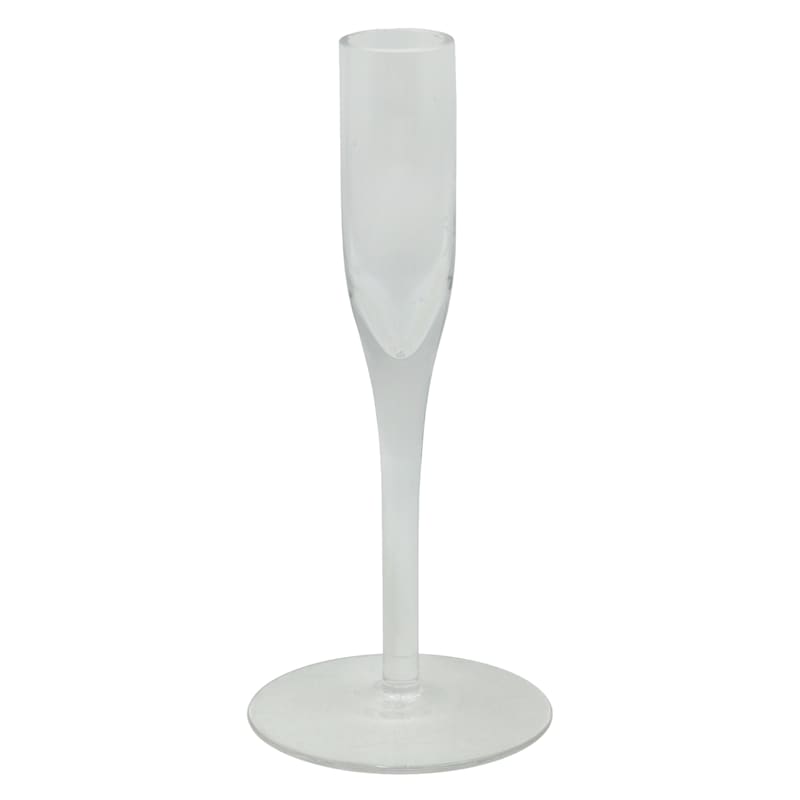 Clear Glass Taper Candle Holder, 7"