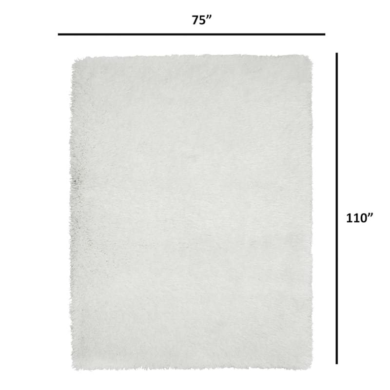 (C102) White Shag Area Rug, 8x10