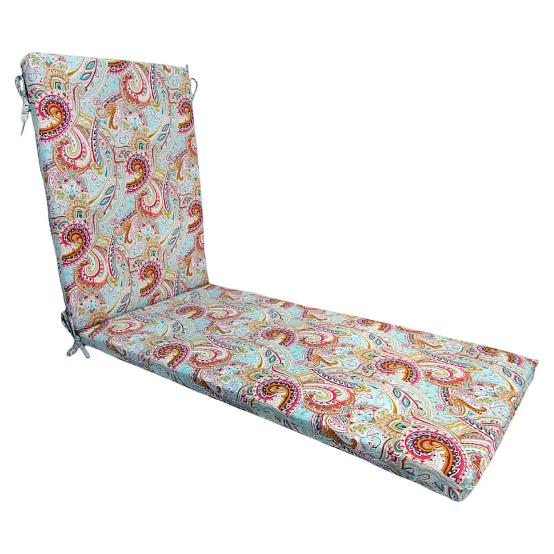 Multicolor Paisley Outdoor Basic Chaise Lounge Cushion