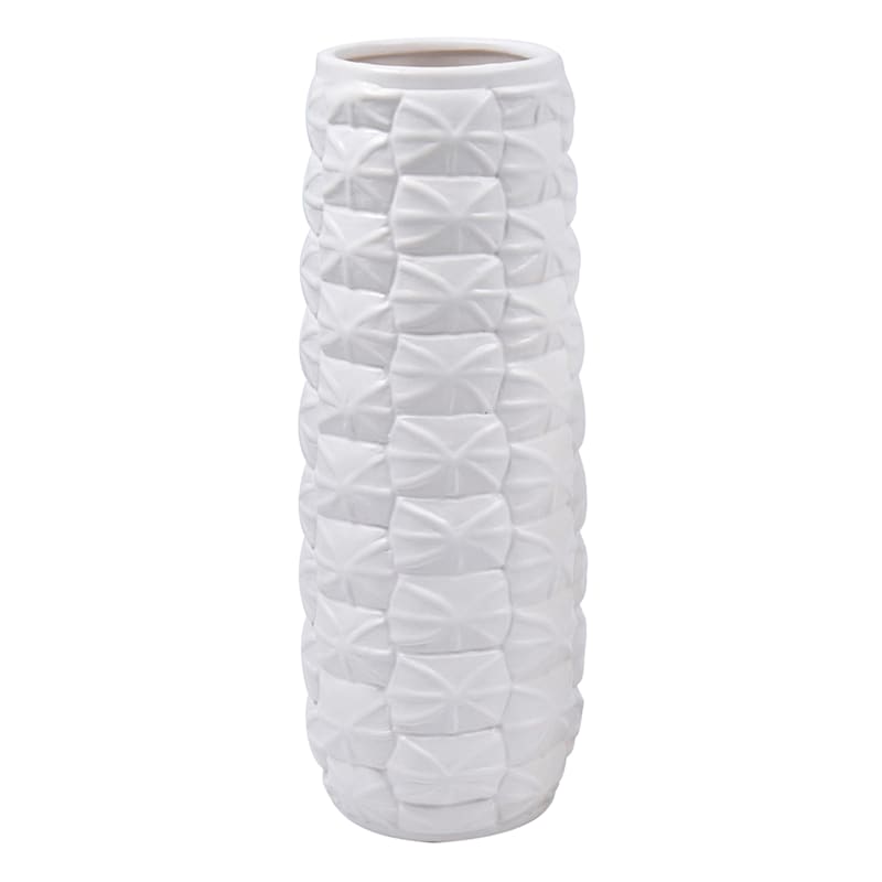Found & Fable White Origami Design Ceramic Vase, 12