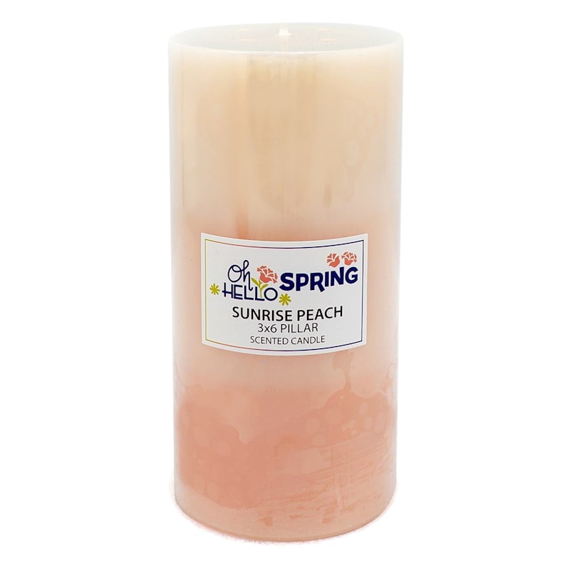 Sunrise Peach Scented Ombre Pillar Candle, 3x6