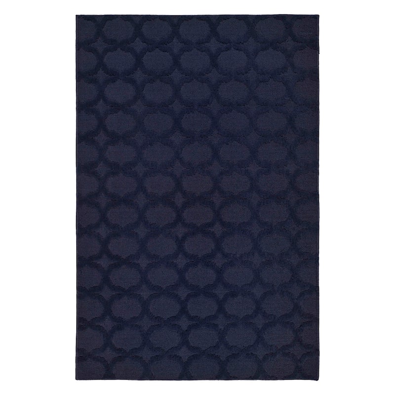 (D548) Sparta Navy Tufted Accent Rug, 4x6