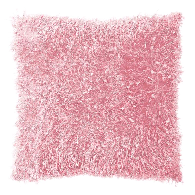 Pink Fuzzy Throw Pillow, 16"