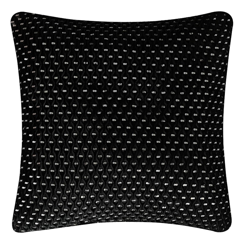 Laila Ali Black Sequin Throw Pillow 18