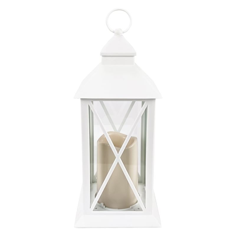 White LED Outdoor Lantern, 13.8"