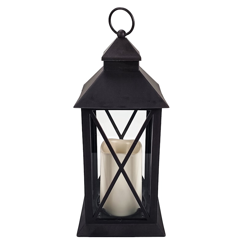 Black LED Outdoor Lantern, 13.8"
