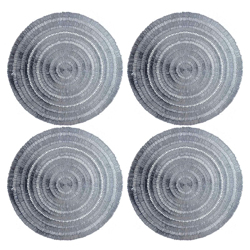 Set of 4 Audley Round Placemats, Blue