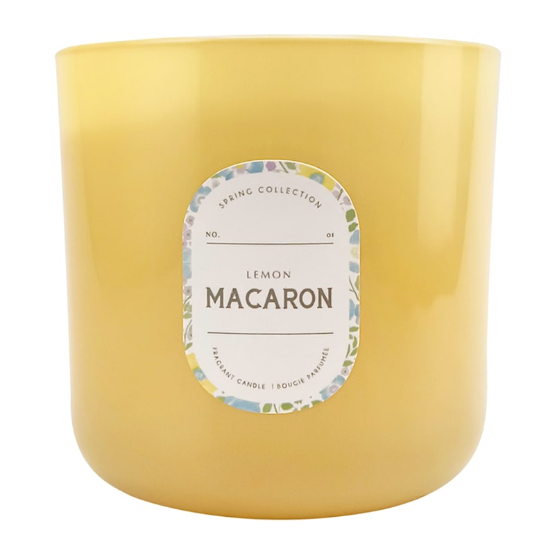 Lemon Macaron Scented Glass Jar Candle, 12.5oz