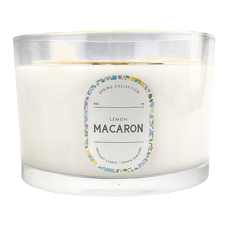 Lemon Macaron Scented Glass Jar Candle, 16oz