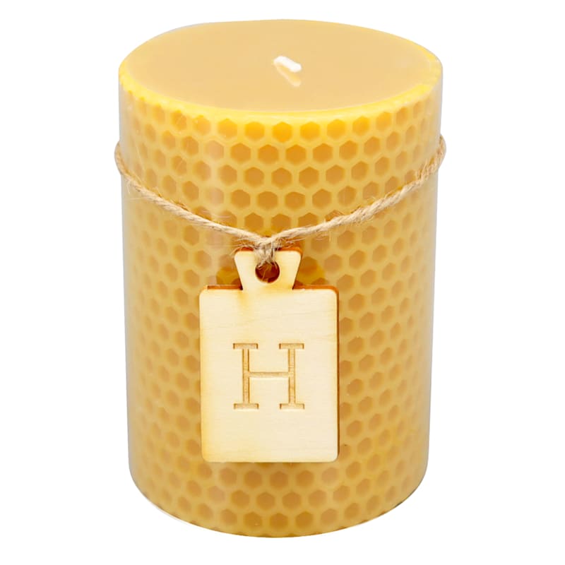 Honeybloom Unscented Honeycomb Pillar Candle, 3x4