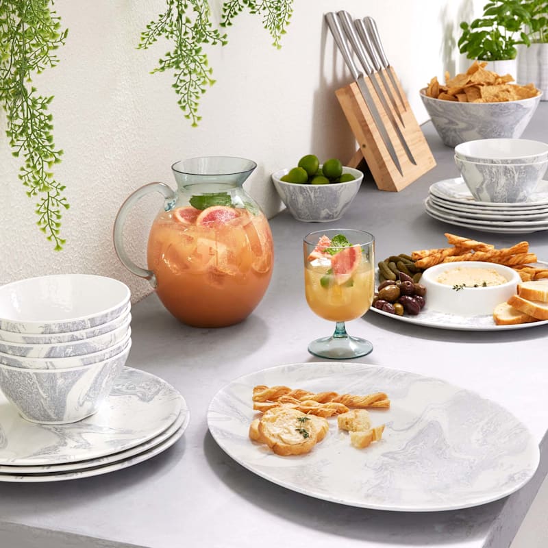 Laila Ali Marbled Melamine Dinner Plate