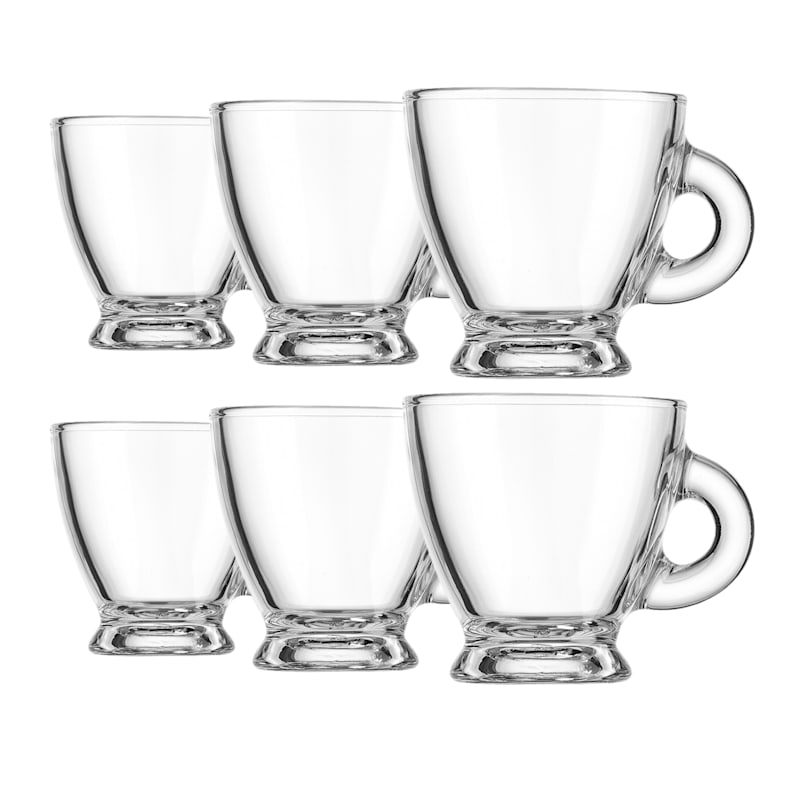 Transparent Double Wall Glass with Dish Spoon Clear Glass Espresso
