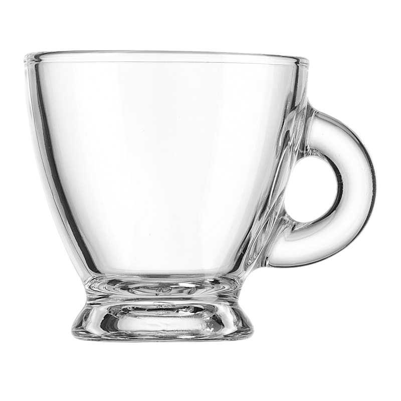 Set of 6 Barista Espresso Mugs, 4oz, Clear, Glass Sold by at Home