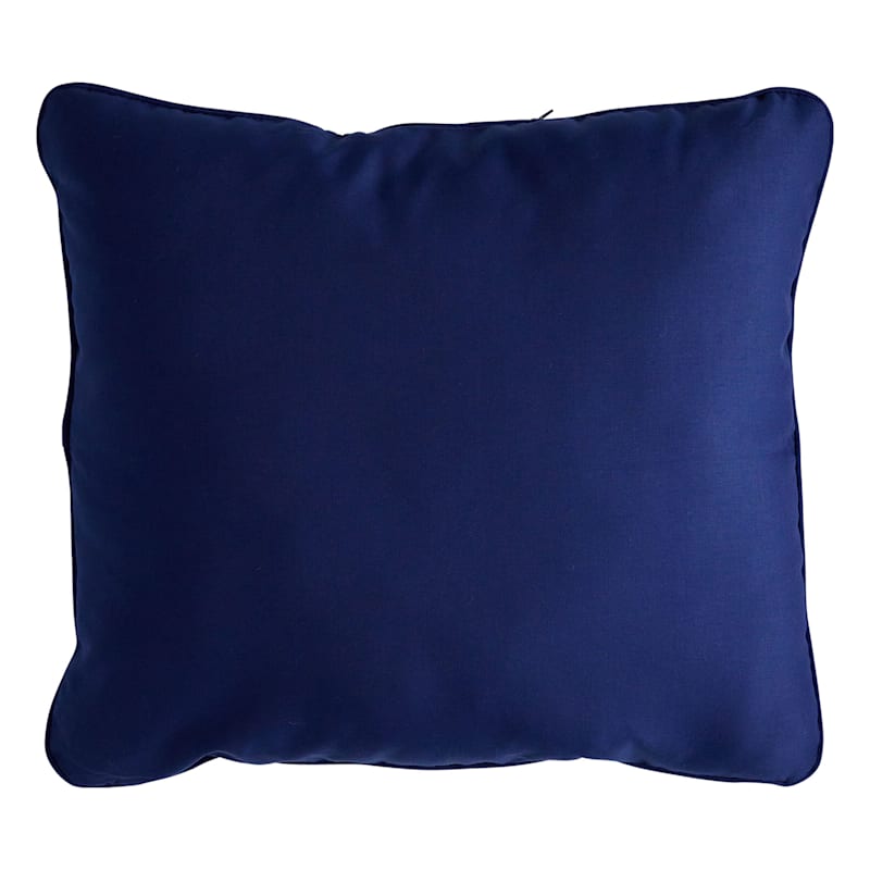 Navy Blue Canvas Corded Outdoor Back Cushion