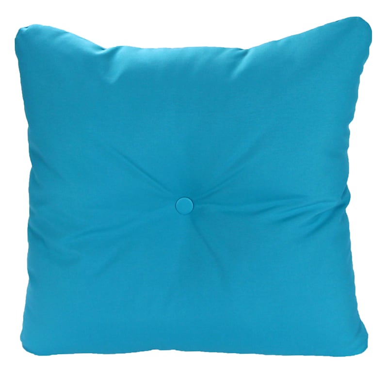 Turquoise Canvas Tufted Outdoor Back Cushion