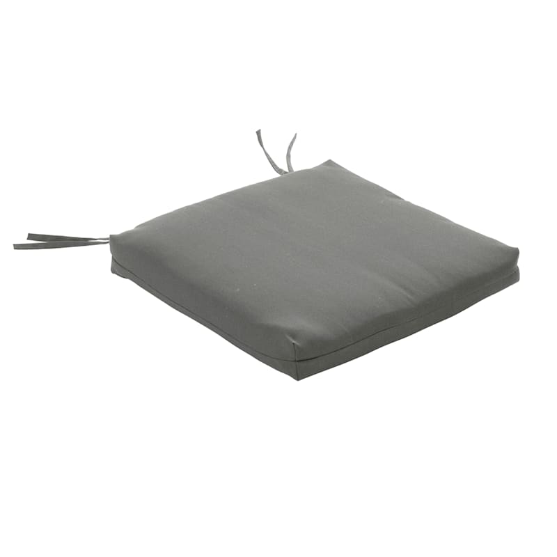 Canvas Charcoal Square Seat Cushion