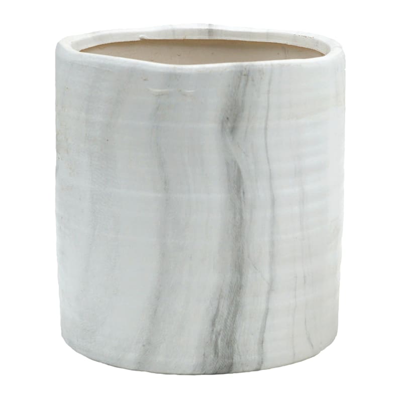 Laila Ali Indoor Marble-Look Ceramic Pot, 6.5"