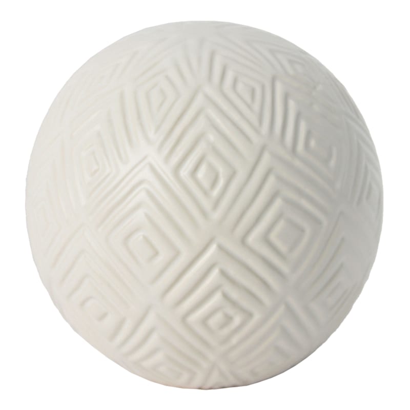 Found & Fable Eileen White Decorative Sphere, 4