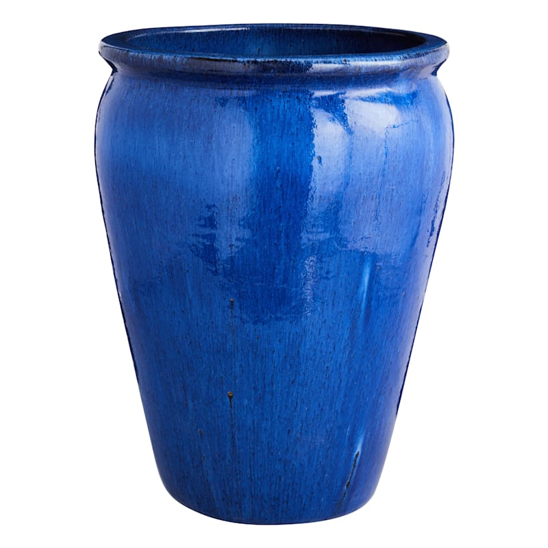 Arcadia Blue Ceramic Planter, 28.7"