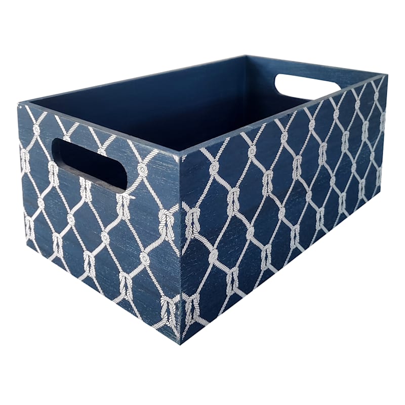 Providence Rope Printed Wooden Crate, Large
