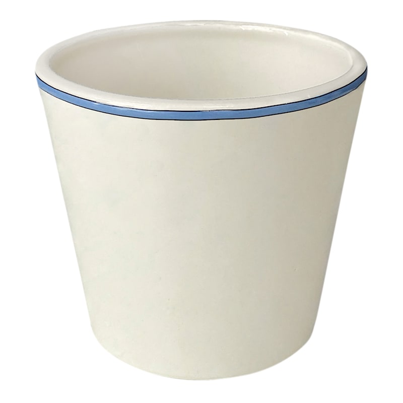 Willow Crossley White & Blue Printed Ceramic Vase, 5"