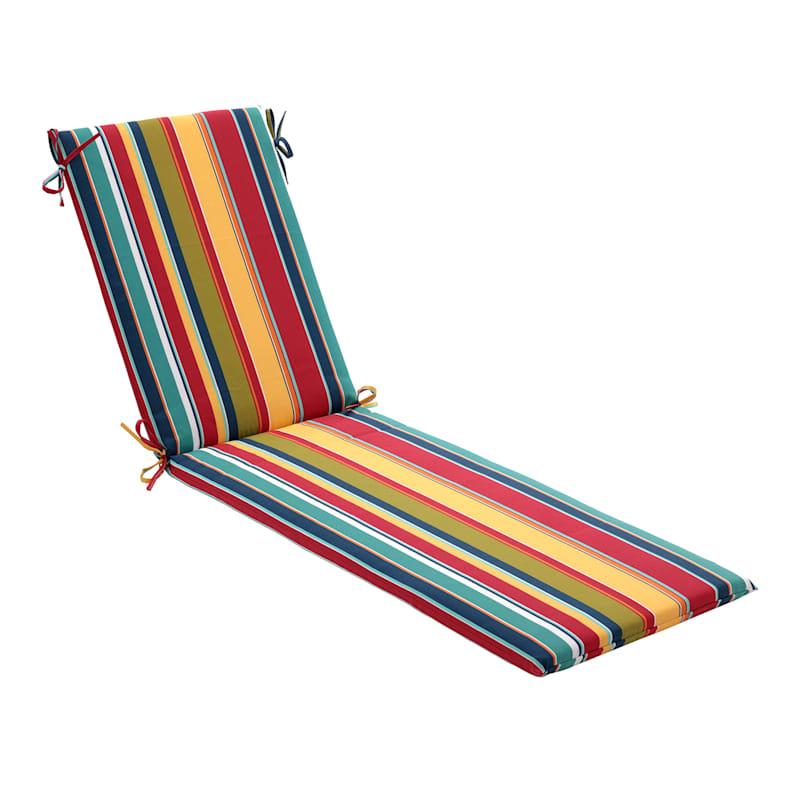 Macrae Garden Striped Outdoor Basic Chaise Lounge Cushion