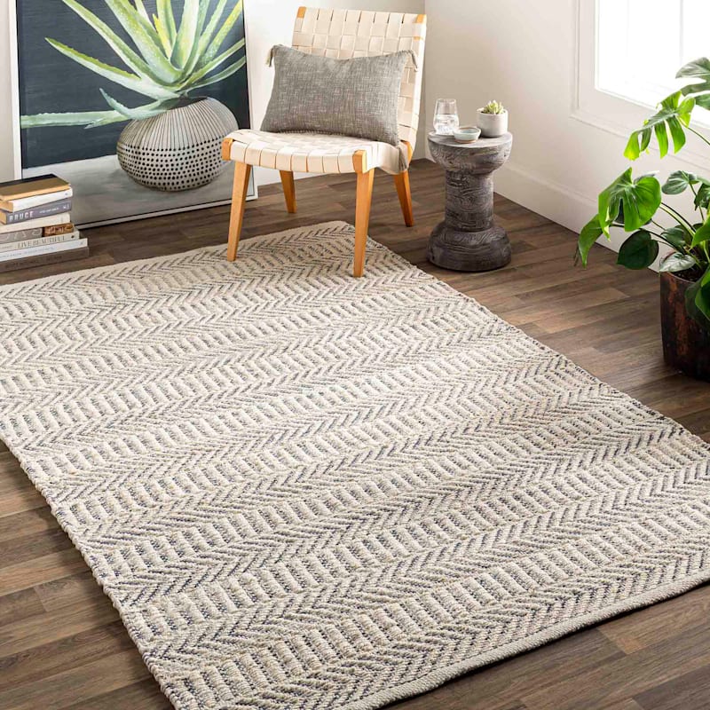 (A491) Ty Pennington Bali Grey Woven Area Rug, 8x10