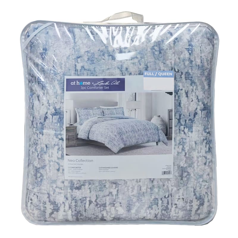 Laila Ali 3-Piece Neo Blue Comforter Set, Full/Queen