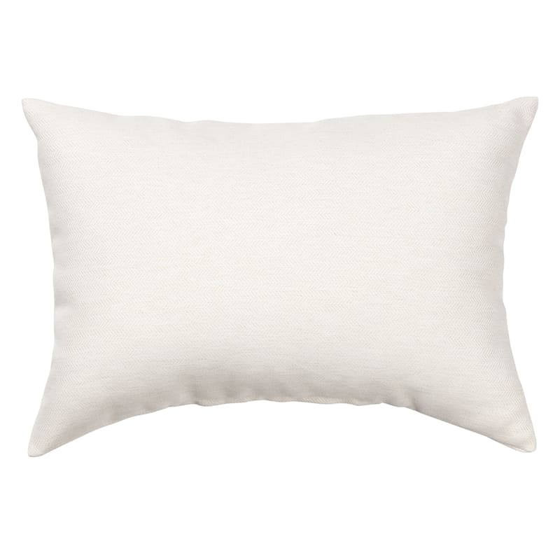 White Lumbar Outdoor Throw Pillow 14x20