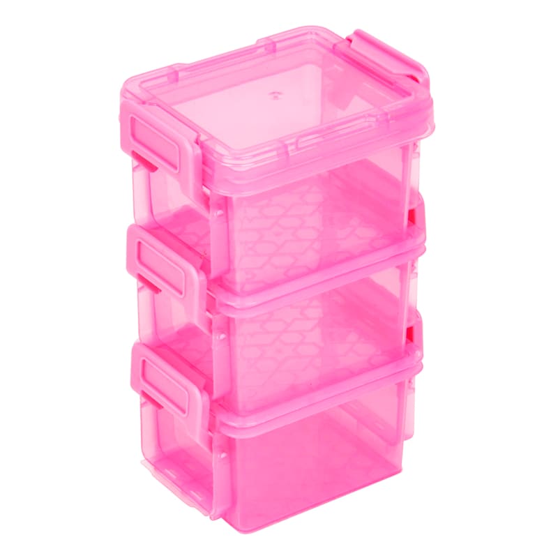 Set of 3 Pink Storage Box, 0.15L, Sold by at Home