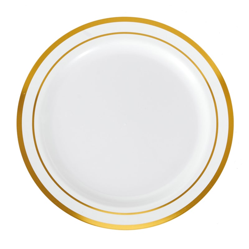 Gold rim plates set hotsell