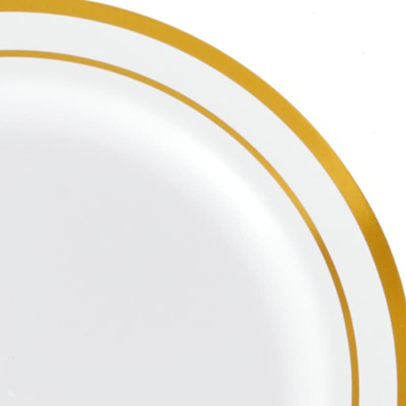 Set of 10 Gold Rim Dinner Plates