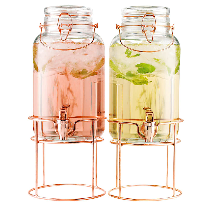 Double 1-Gallon Beverage Dispenser with Stand