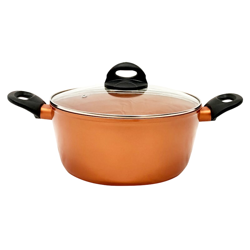 4.5-Quart Copper Finish Ceramic Dutch Oven, Orange Sold by at Home
