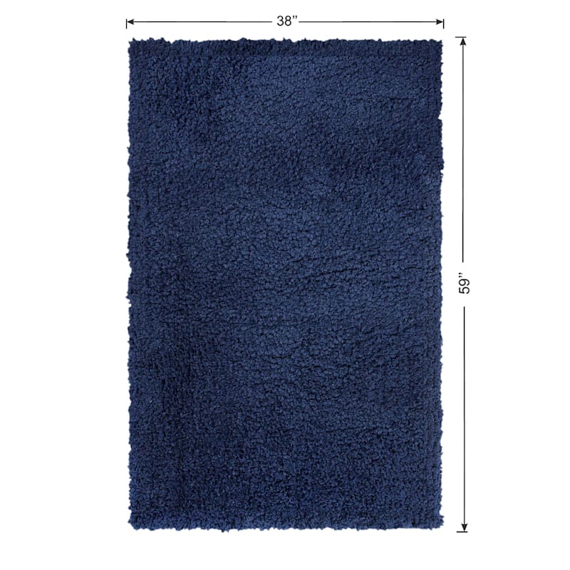 Navy blue cheap shag rug