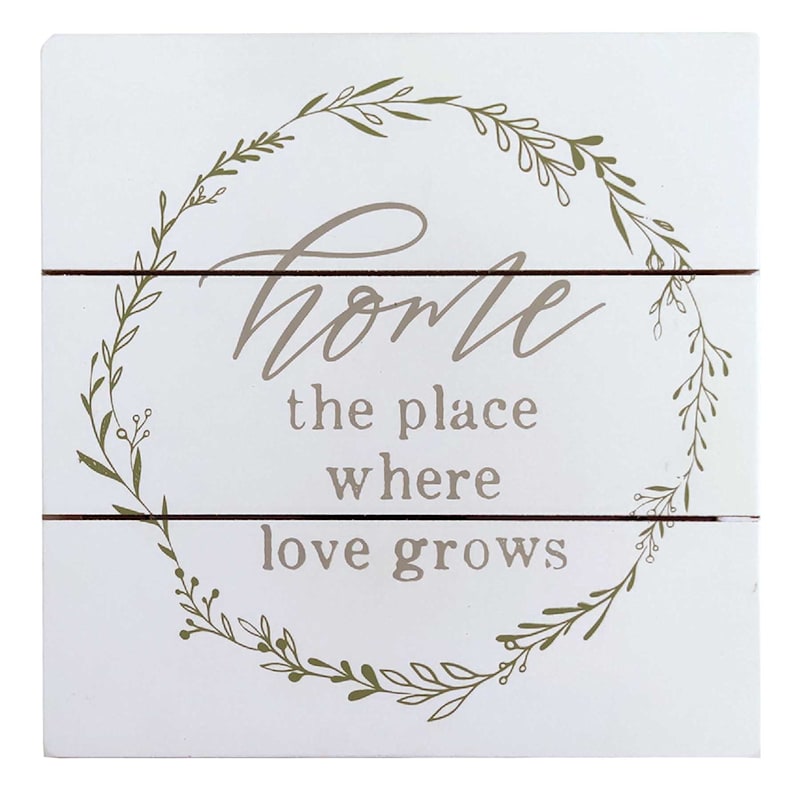 Habitat For Humanity Wooden Home Love Grows Sign, 8x8