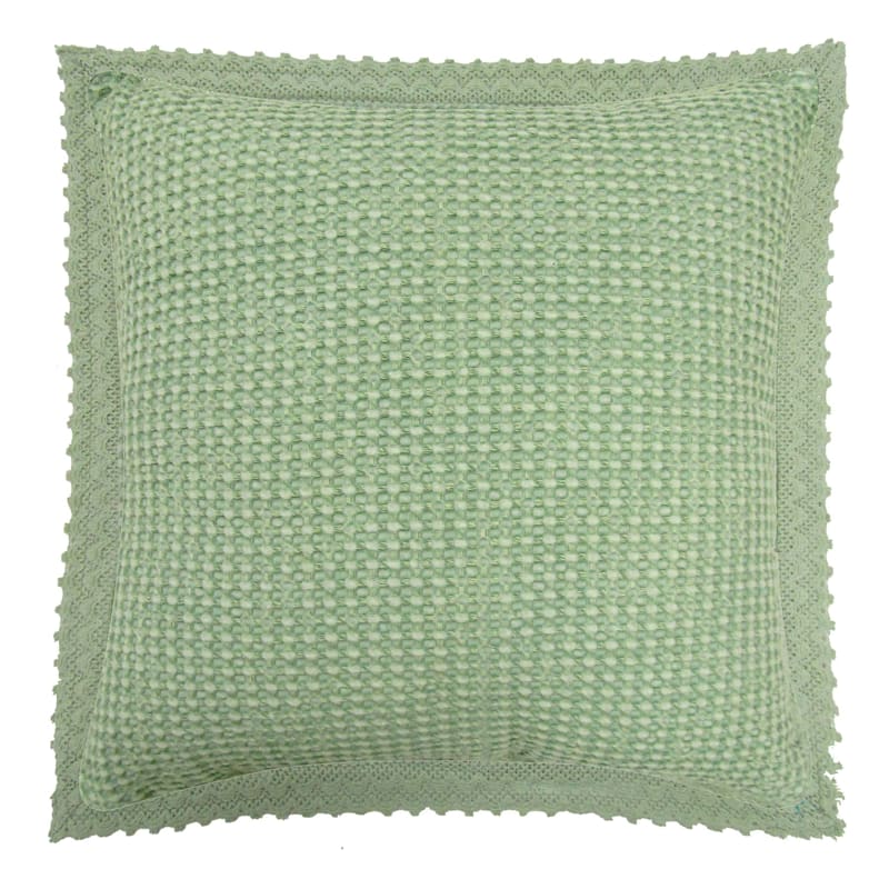 Grace Mitchell Green Lace Trim Throw Pillow, 18"