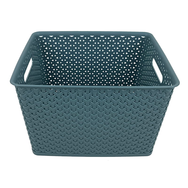 Blue Y-Weave Storage Basket, Large