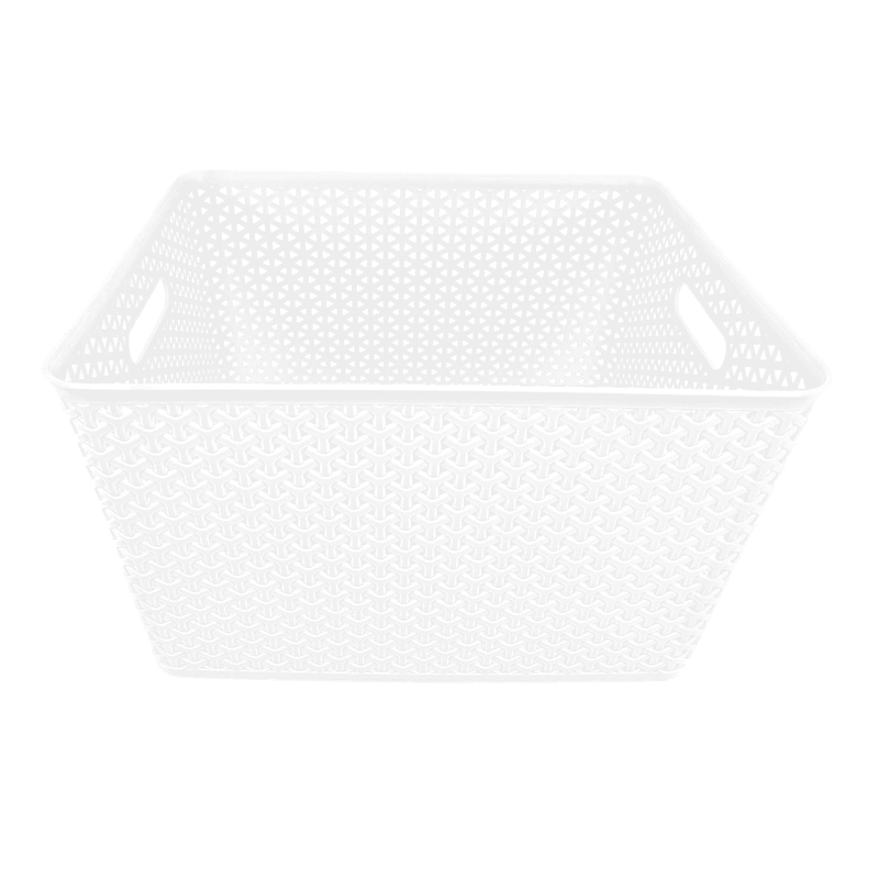 White Y-Weave Storage Basket, Large  Woven baskets storage, White storage  baskets, Storage baskets