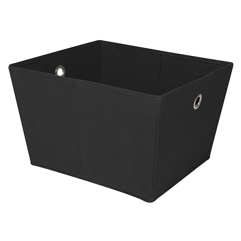 Black Collapsible Storage Tote, Large