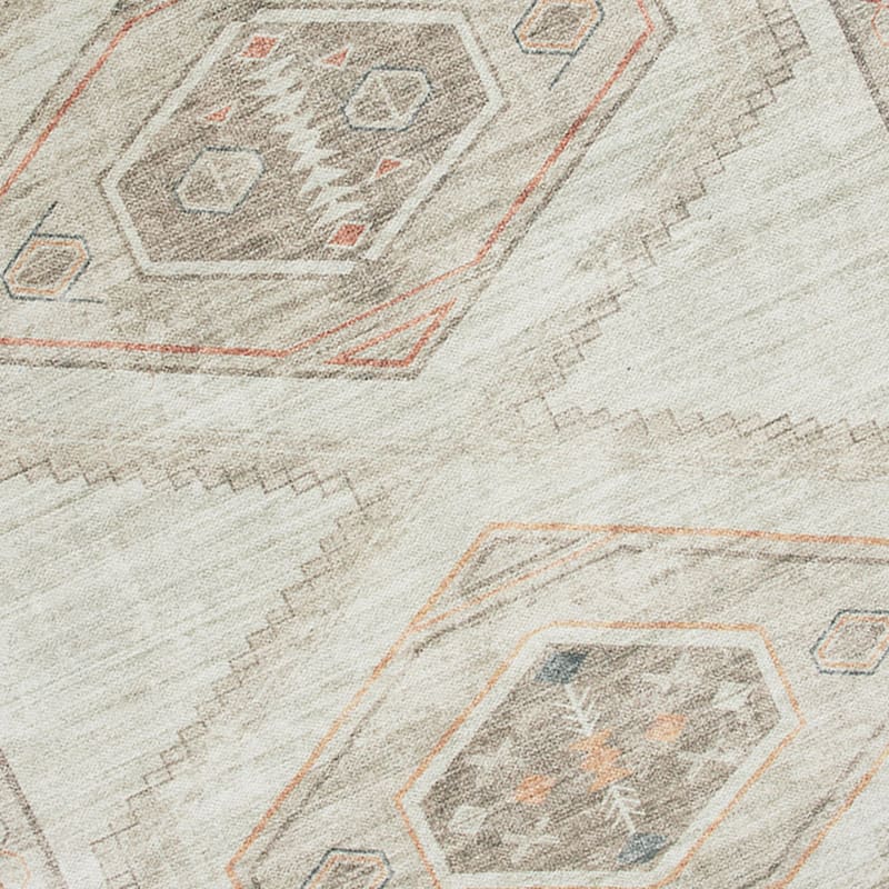 (B830) Pink Multicolor Tribal Washable Area Rug, 8x10