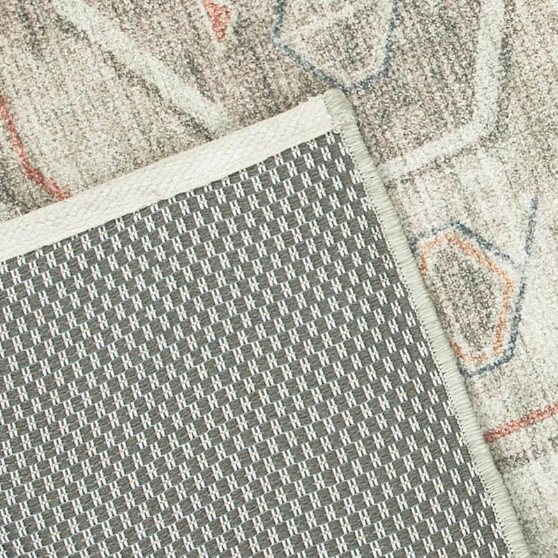 (B830) Pink Multicolor Tribal Washable Area Rug, 8x10