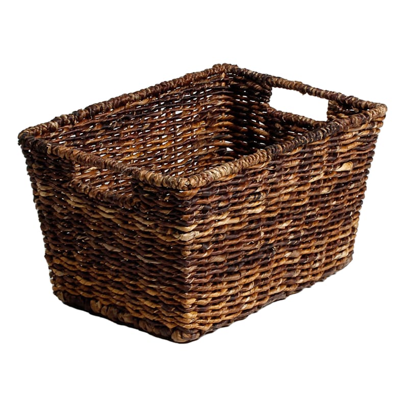 Woven Abaca Tapered Storage Basket, Medium