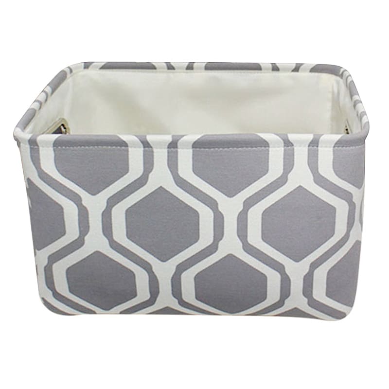 MD Rectangle Fabric Basket Hex Grey