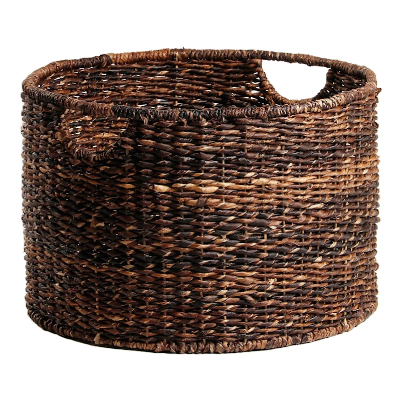 Round Woven Abaca Storage Basket, Large