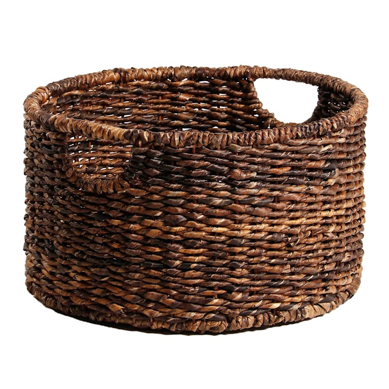Round Woven Abaca Storage Basket, Small