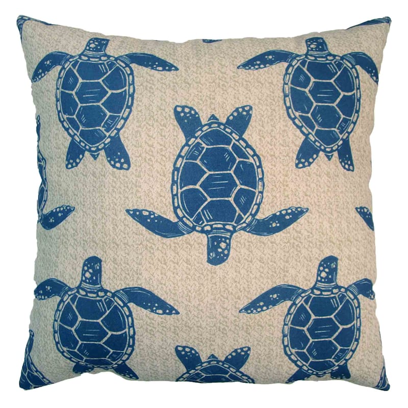 Rattan Turtles Outdoor Throw Pillow, 18"