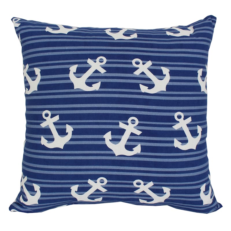 Providence Blue Anchor Outdoor Throw Pillow 16