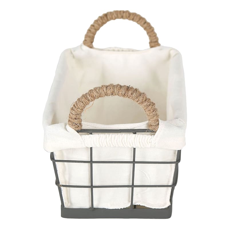 Lined Rectangle Wire Storage Basket